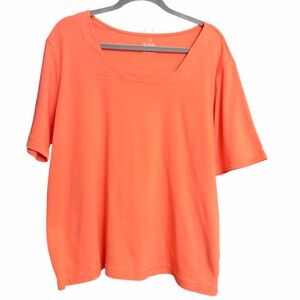 Blair Women's Peach Square Neck Top